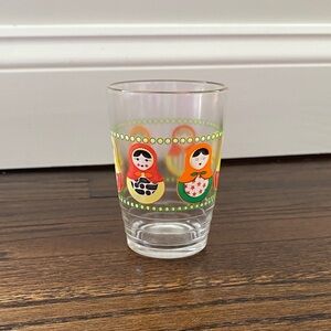 Vintage Matryoshka Russian Nesting Doll Glass Tumbler